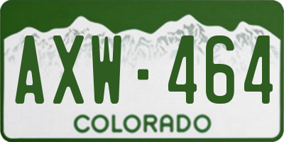 CO license plate AXW464