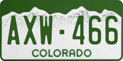 CO license plate AXW466
