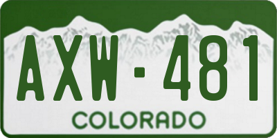 CO license plate AXW481