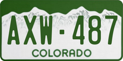 CO license plate AXW487