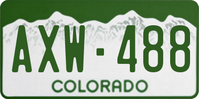 CO license plate AXW488