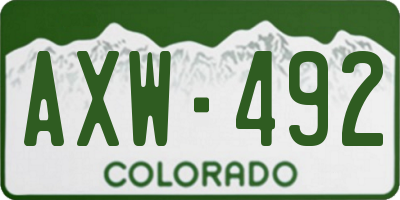 CO license plate AXW492