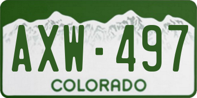 CO license plate AXW497
