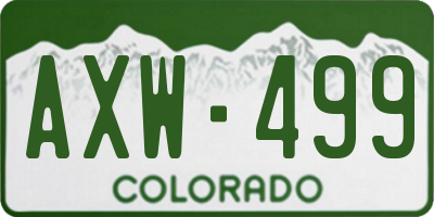 CO license plate AXW499
