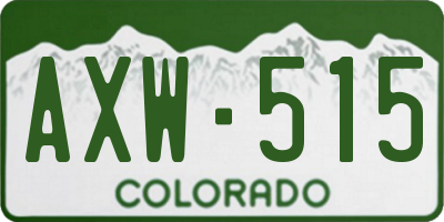 CO license plate AXW515