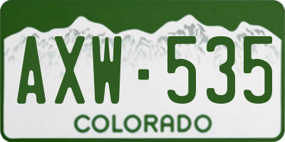 CO license plate AXW535