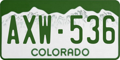 CO license plate AXW536