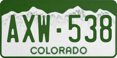 CO license plate AXW538