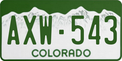 CO license plate AXW543