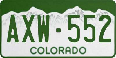 CO license plate AXW552