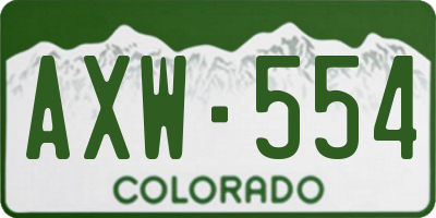 CO license plate AXW554
