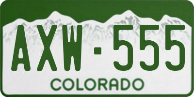 CO license plate AXW555