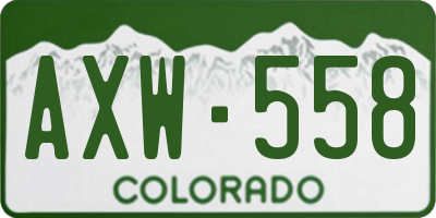 CO license plate AXW558
