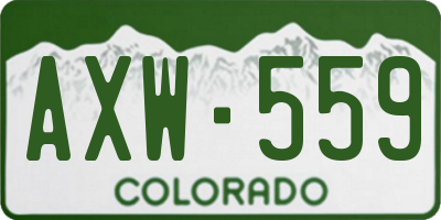 CO license plate AXW559