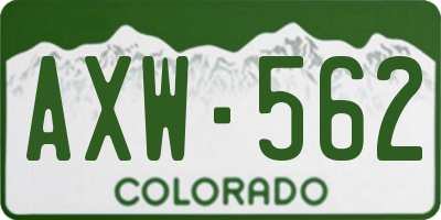 CO license plate AXW562