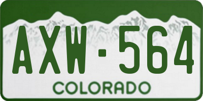 CO license plate AXW564