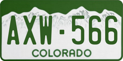 CO license plate AXW566