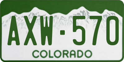 CO license plate AXW570