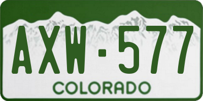 CO license plate AXW577