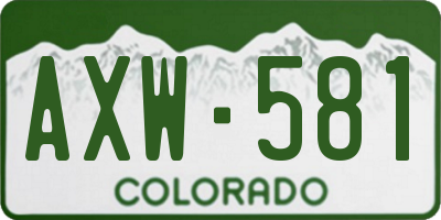 CO license plate AXW581