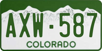 CO license plate AXW587