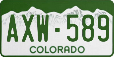 CO license plate AXW589