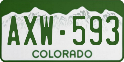 CO license plate AXW593