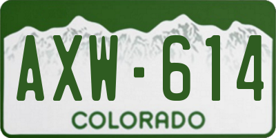 CO license plate AXW614