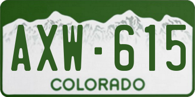 CO license plate AXW615