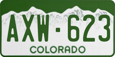 CO license plate AXW623