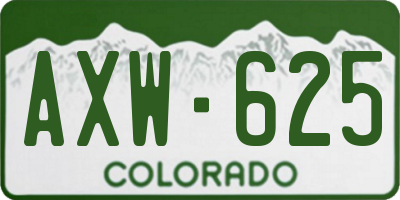 CO license plate AXW625