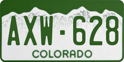 CO license plate AXW628