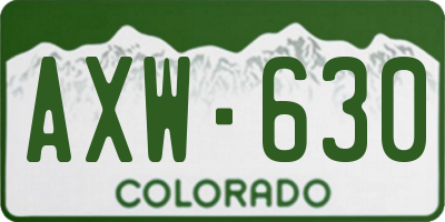 CO license plate AXW630