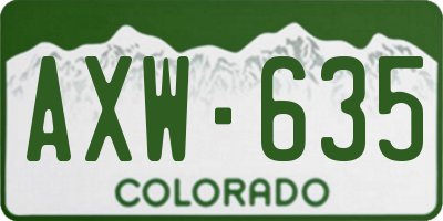 CO license plate AXW635