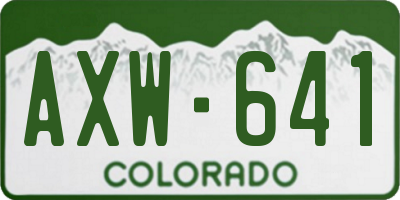 CO license plate AXW641