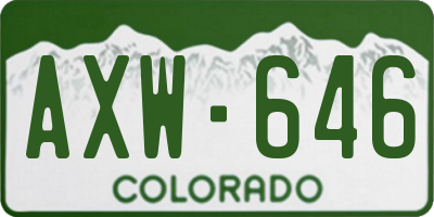 CO license plate AXW646