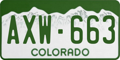 CO license plate AXW663