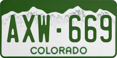 CO license plate AXW669