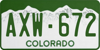 CO license plate AXW672
