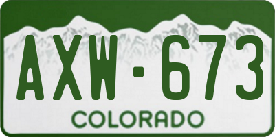 CO license plate AXW673