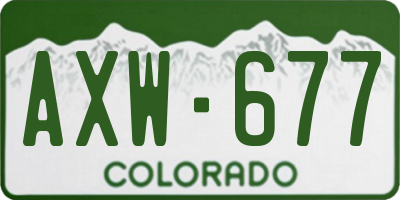 CO license plate AXW677