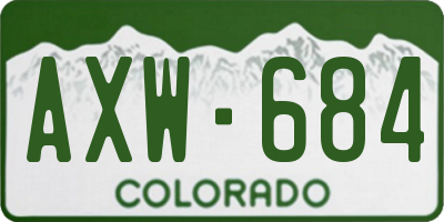 CO license plate AXW684