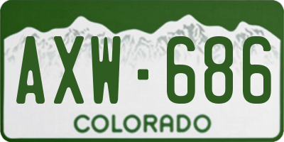 CO license plate AXW686