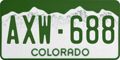 CO license plate AXW688