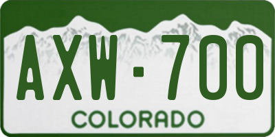 CO license plate AXW700