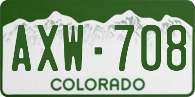 CO license plate AXW708