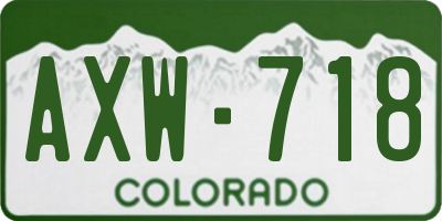 CO license plate AXW718