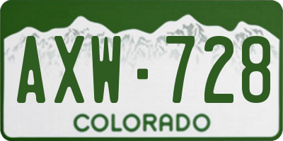 CO license plate AXW728