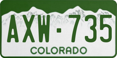 CO license plate AXW735