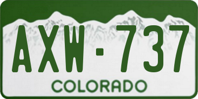 CO license plate AXW737